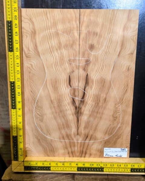 Ancient Quilted Redwood Guitar Bookmatched Drop Top Set