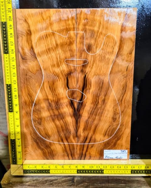 Ancient Quilted Redwood Guitar Bookmatched Drop Top Set