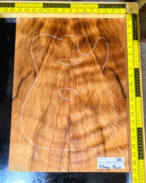 Ancient Quilted Redwood Guitar Bookmatched Drop Top Set