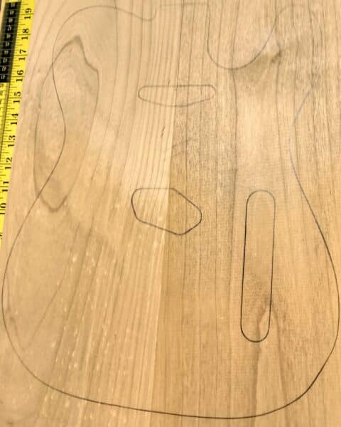 American Red Alder 2 Piece Body Blank