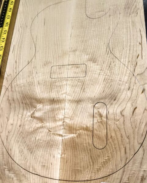 Figured Maple Bookmatched Guitar Carve Top Set