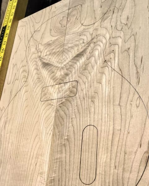 Figured Maple Bookmatched Guitar Carve Top Set