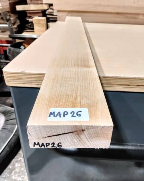 Plain Maple Quarter Sawn Guitar Neck Blank