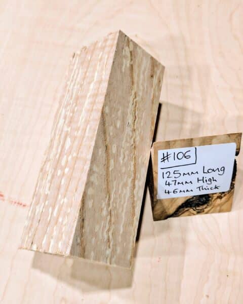 Spalted Ripple Ash Knife Handle Scales Block