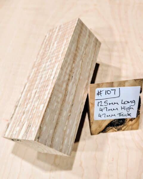 Spalted Ripple Ash Knife Handle Scales Block