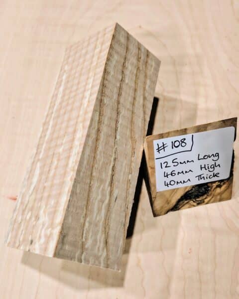 Spalted Ripple Ash Knife Handle Scales Block