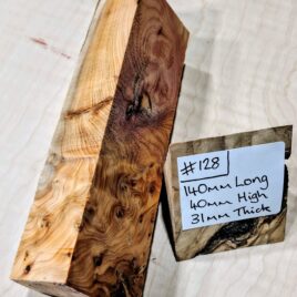 Figured Yew Knife Handle Scales Block