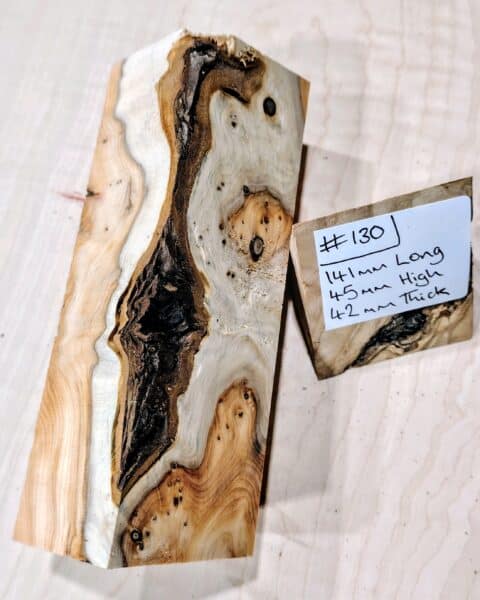 Figured Yew Knife Handle Scales Block