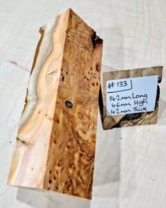 Figured Yew Knife Handle Scales Block