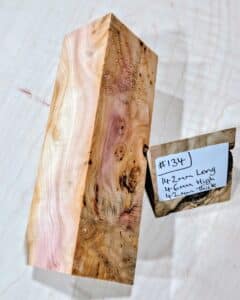 Figured Yew Knife Handle Scales Block