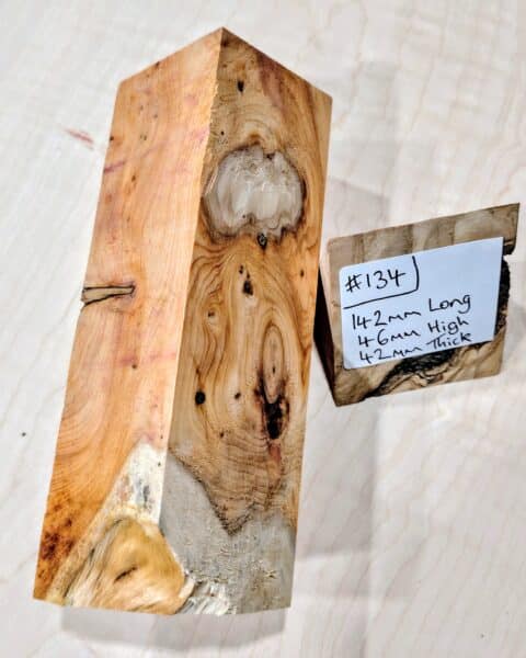 Figured Yew Knife Handle Scales Block