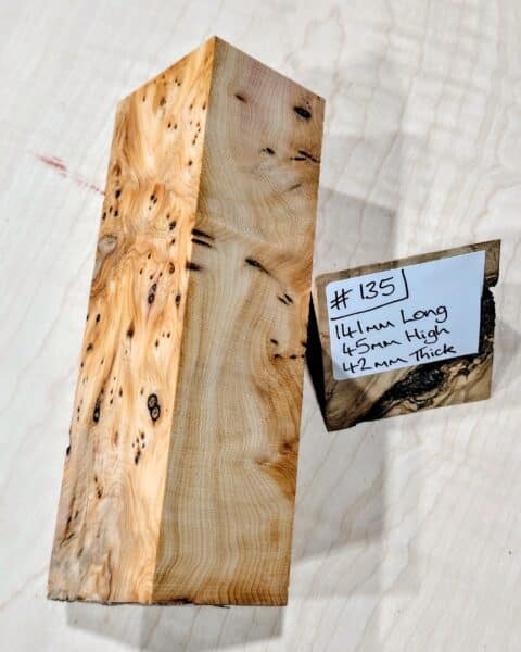 Figured Yew Knife Handle Scales Block