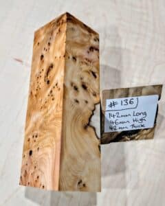 Figured Yew Knife Handle Scales Block