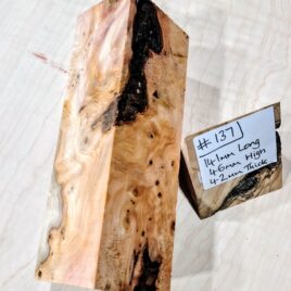 Figured Yew Knife Handle Scales Block