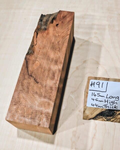 Ancient Quilted Redwood Knife Handle Scales Block