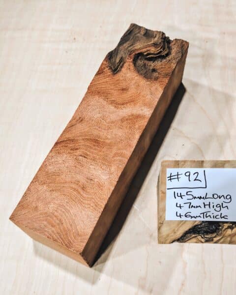 Ancient Quilted Redwood Knife Handle Scales Block