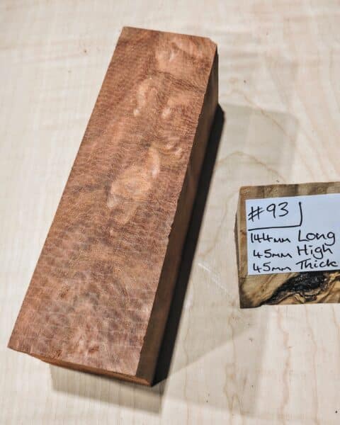 Ancient Quilted Redwood Knife Handle Scales Block
