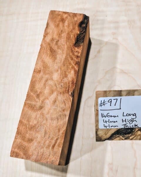 Ancient Quilted Redwood Knife Handle Scales Block