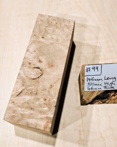 Maple Burl Knife Handle Scales Block