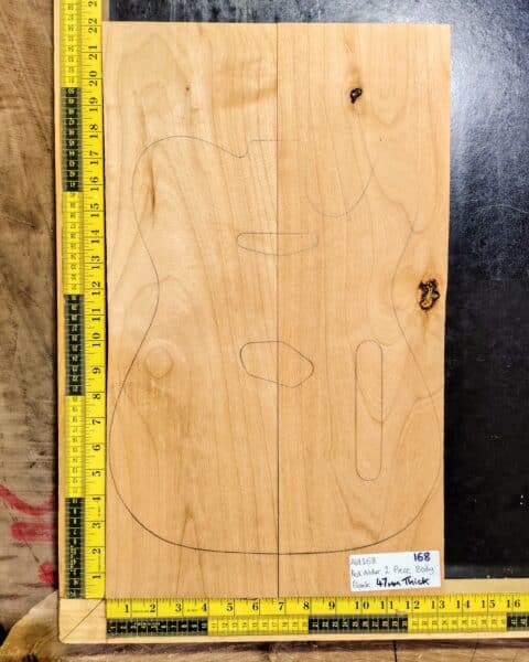 American Red Alder 2 Piece Guitar Body Blank
