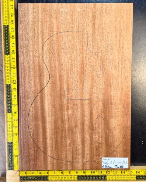 Mahogany one piece electric guitar body blank