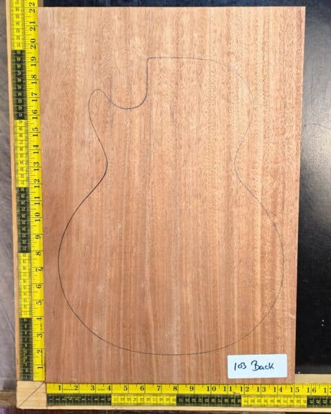 Mahogany one piece electric guitar body blank