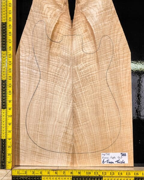 4A flame maple drop top guitar top set #366 bookmatched with strong figure