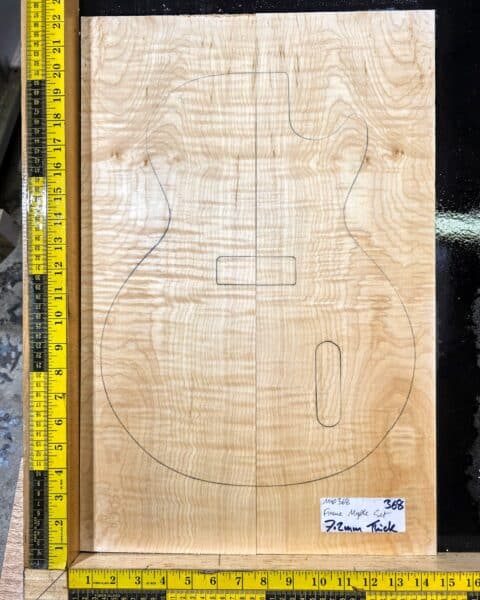 3A flame maple bookmatched guitar top set with strong figure for electric guitar build