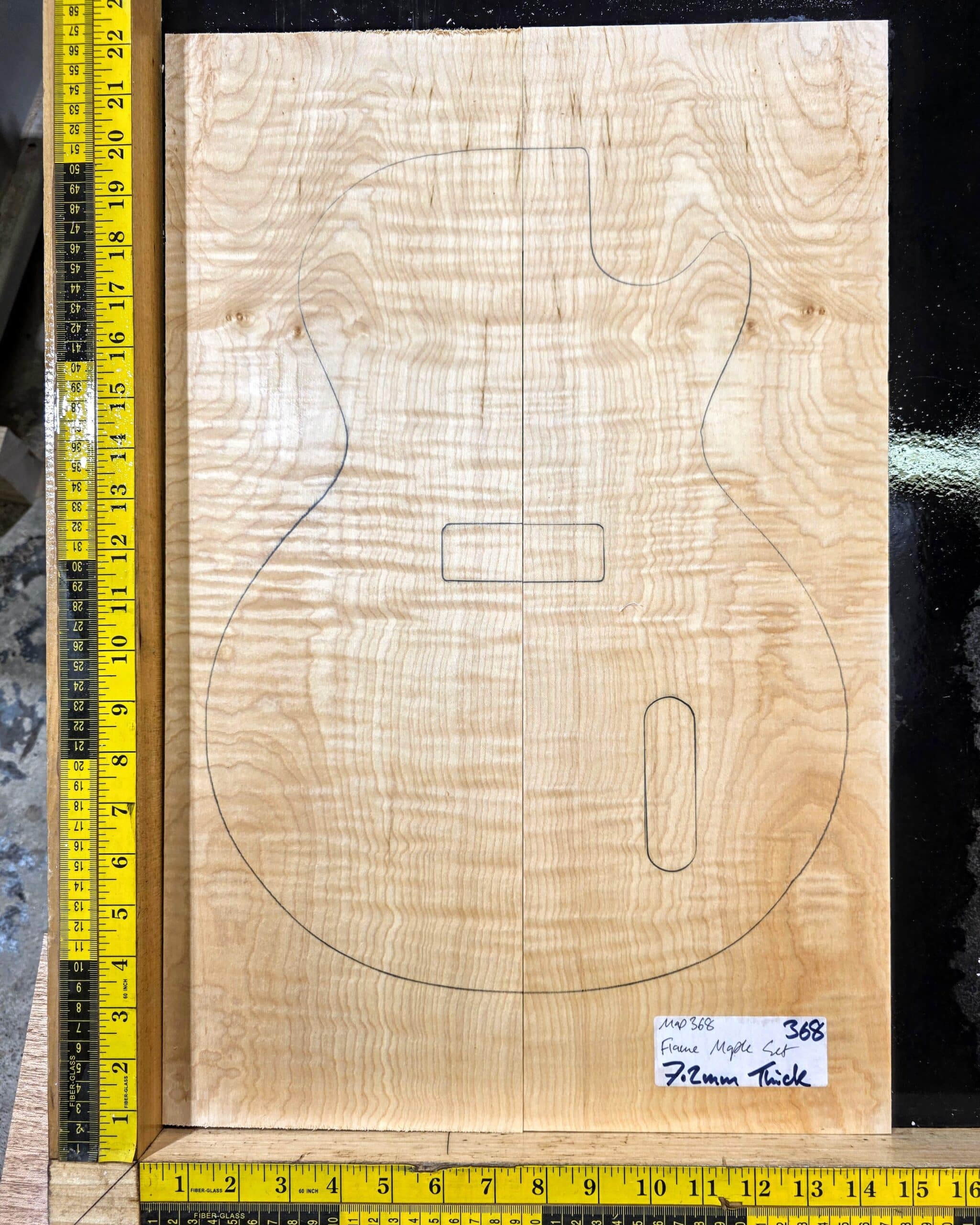 3A Grade Flame Maple Guitar Top Set – Bookmatched Drop Top