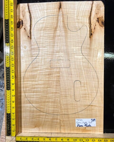 4A flame maple drop top guitar top set #369 bookmatched with strong figure