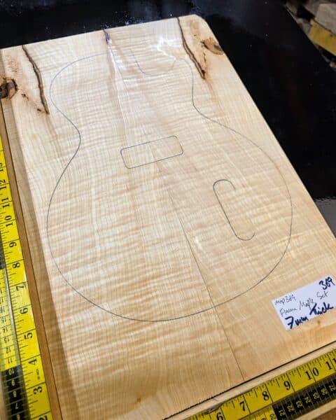 guitar top set #369 bookmatched with strong figure