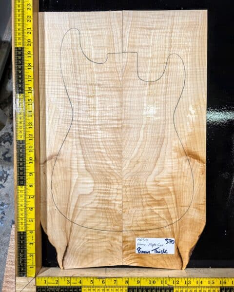 4A flame maple bookmatched guitar top set with strong figure for electric guitar build