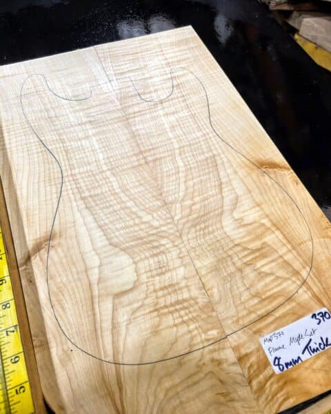 4A flame maple bookmatched guitar top set with strong figure for electric guitar build