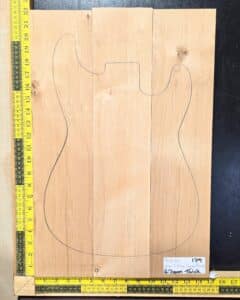 Alder 3 Piece electric guitar and bass body blank for luthiers
