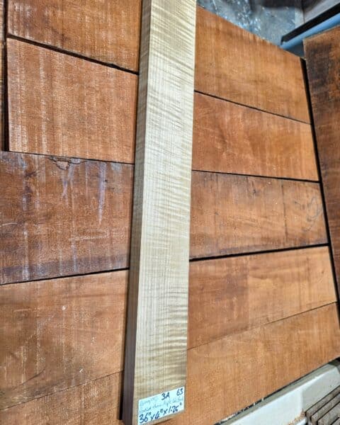 3A Roasted Flame Maple Guitar & Bass Making Neck Blank, Quarter Sawn