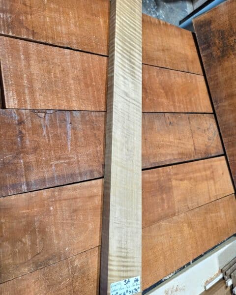 3A Roasted Flame Maple Guitar & Bass Making Neck Blank, Quarter Sawn