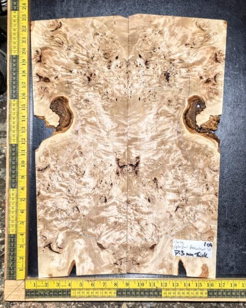Poplar Burl Guitar Top Bookmatched Set Luthier wood Limited