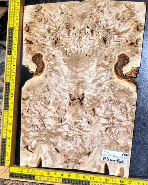 Poplar Burl Guitar Top Bookmatched Set Luthier wood Limited